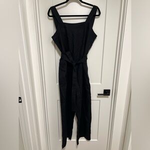 Quince Classic Black Linen Jumpsuit